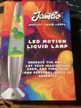 Green LED Motion Liquid Lamp - Silver Base